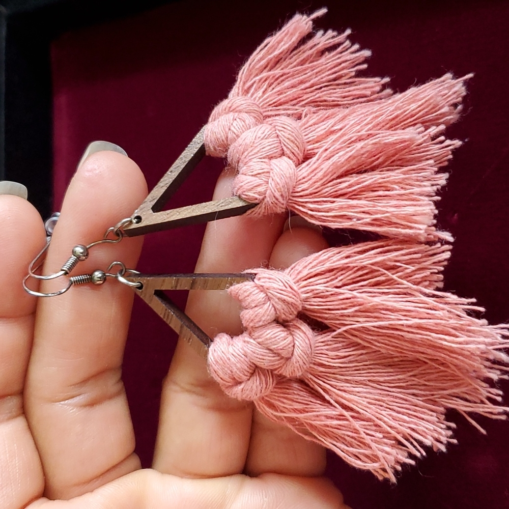 Hand-made one-of-a-kind, Pink earrings 💗